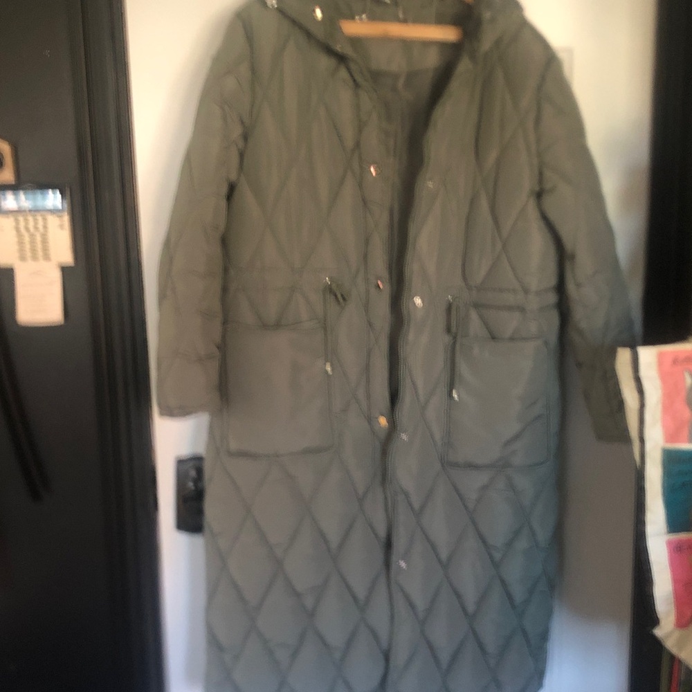 Kenneth Cole Olive Quilted Puffer CoatKenneth Cole puffer